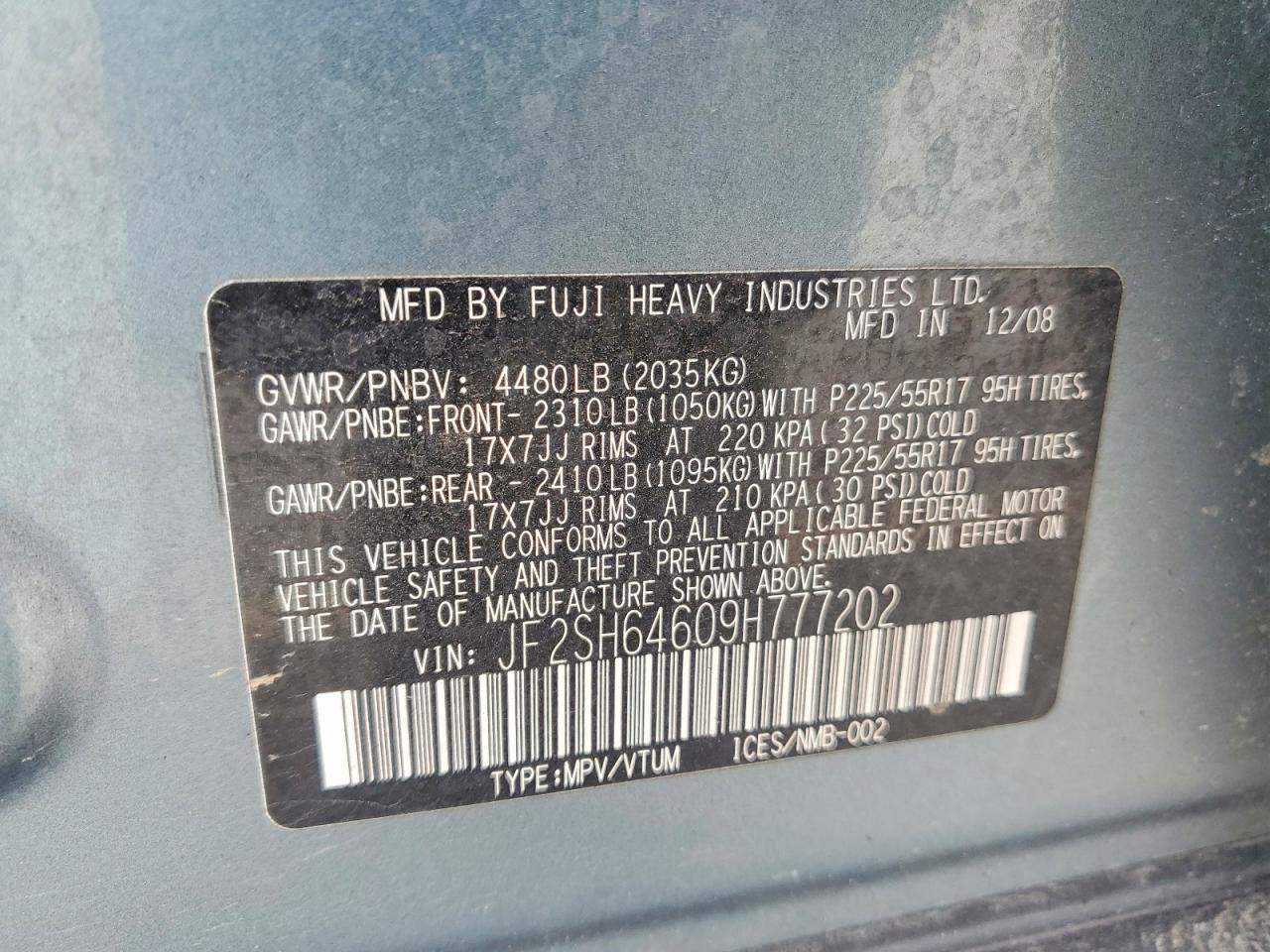2009 SUBARU FORESTER photo 25