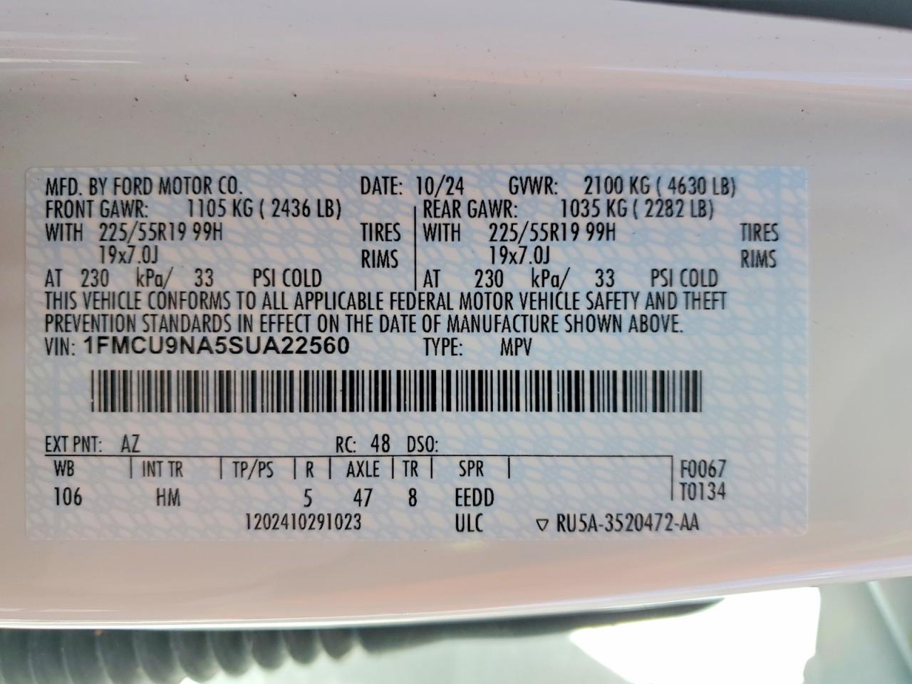 2025 FORD ESCAPE ST LINE SELECT photo 40