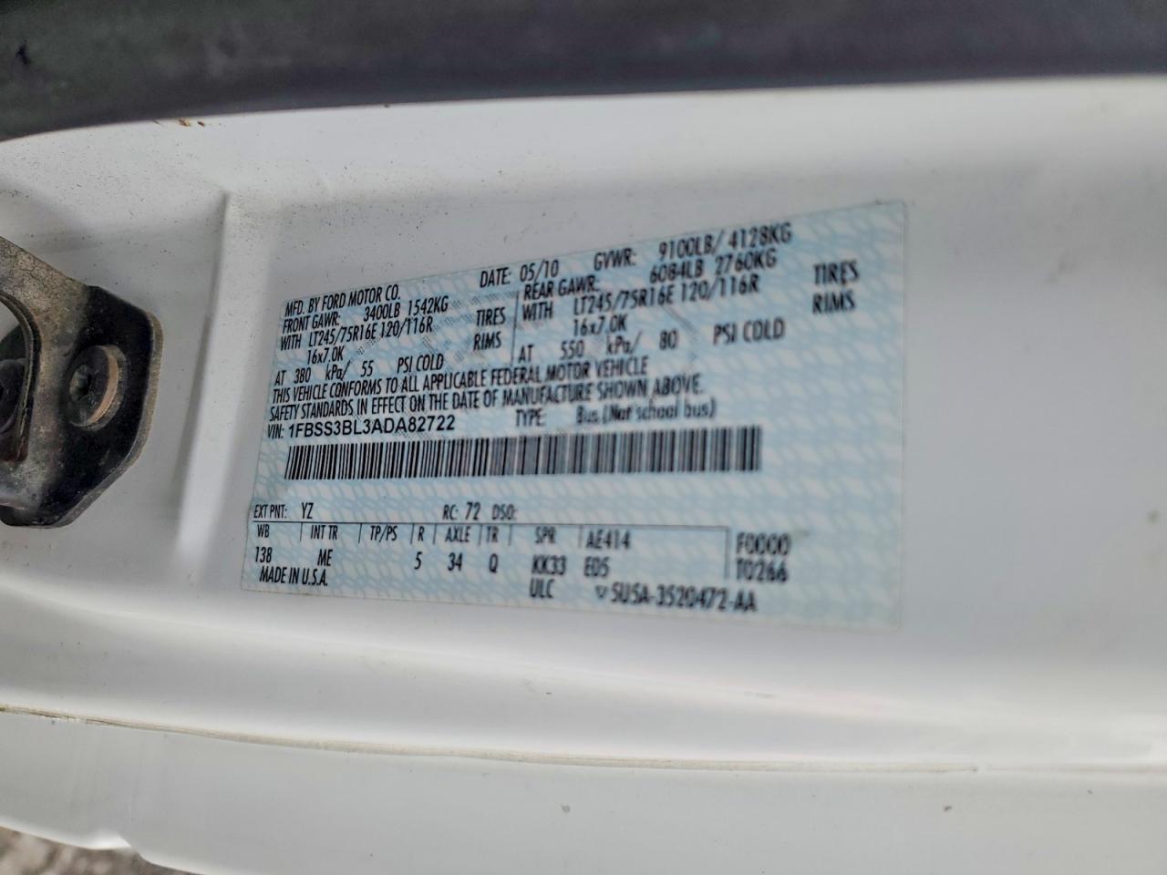 2010 FORD ECONOLINE E350 SUPER DUTY WAGON photo 25