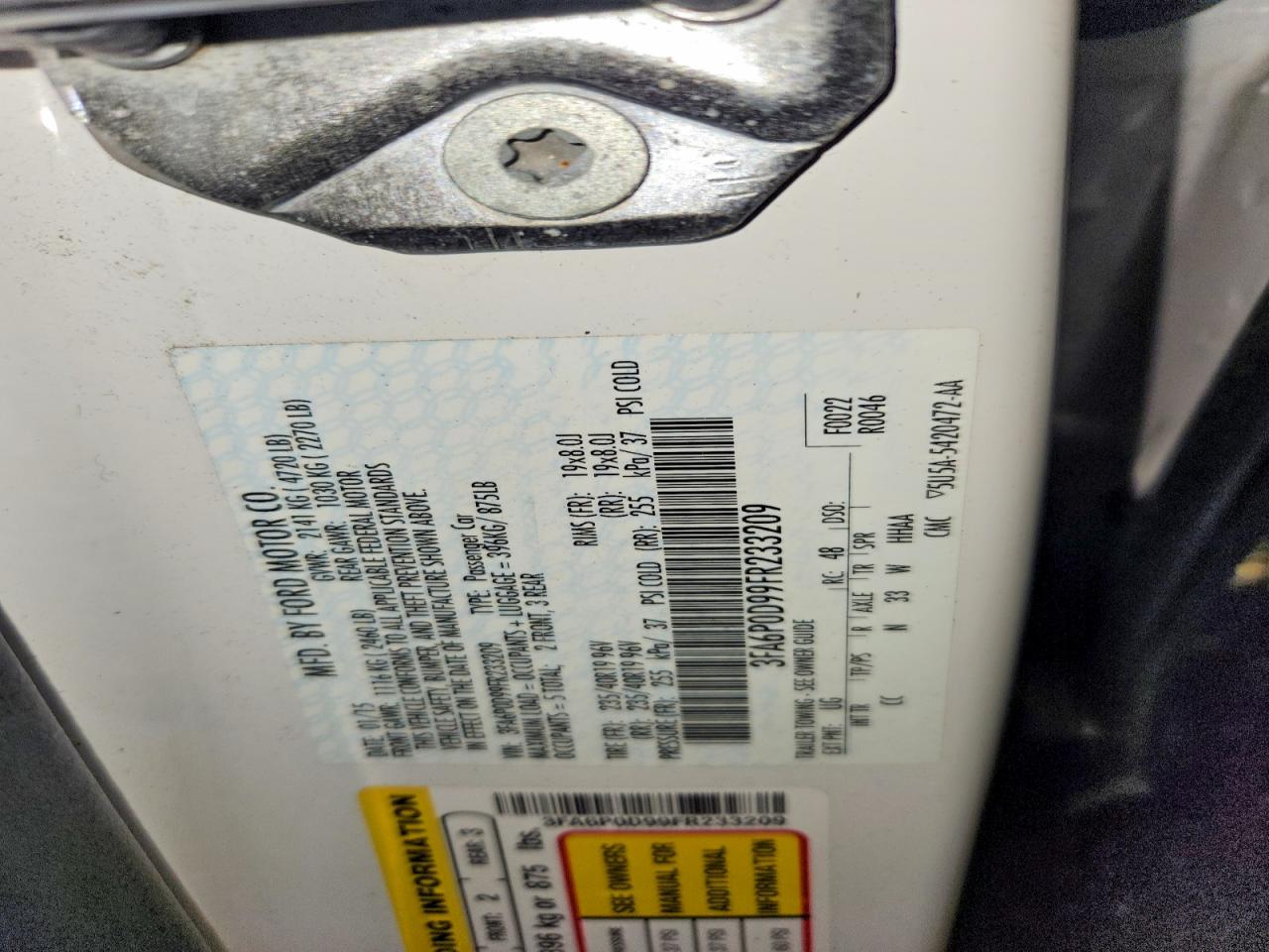 2015 FORD FUSION TITANIUM photo 23
