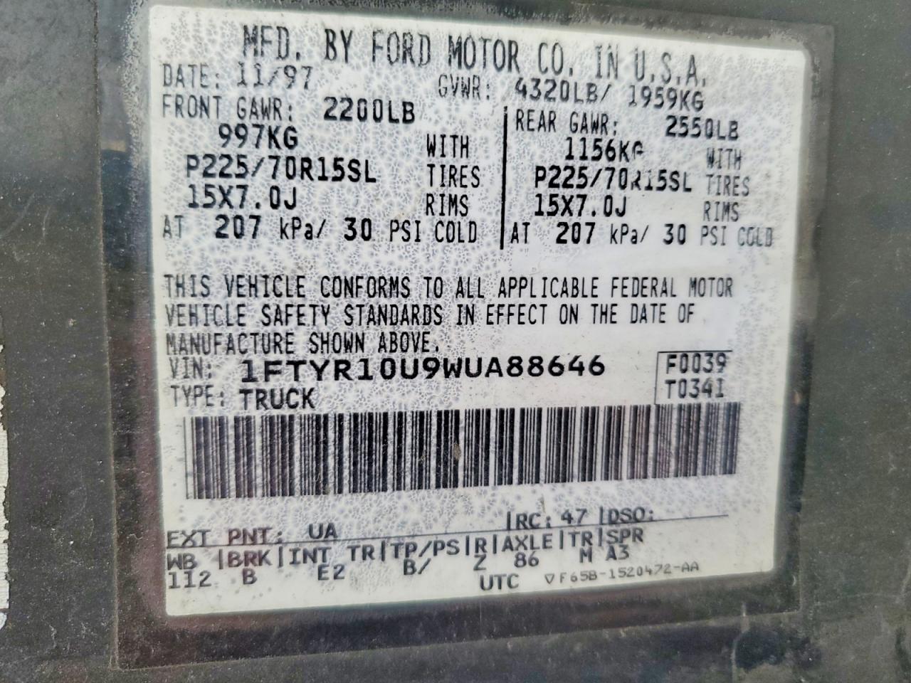 1998 FORD RANGER photo 25