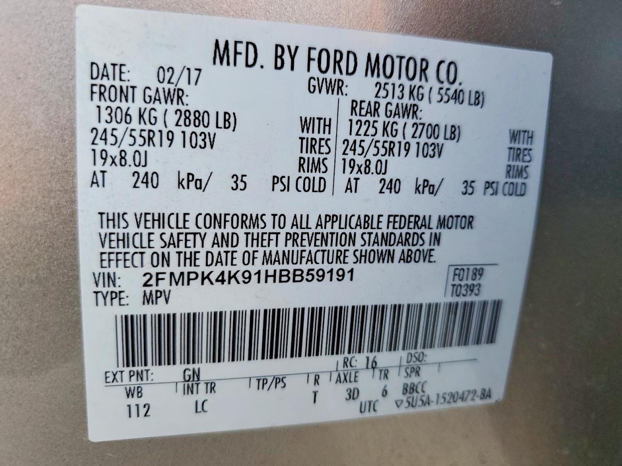 2017 FORD EDGE TITANIUM photo 13