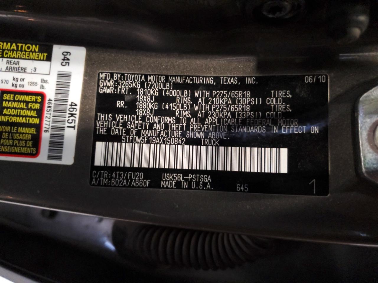 2010 TOYOTA TUNDRA GRADE photo 23