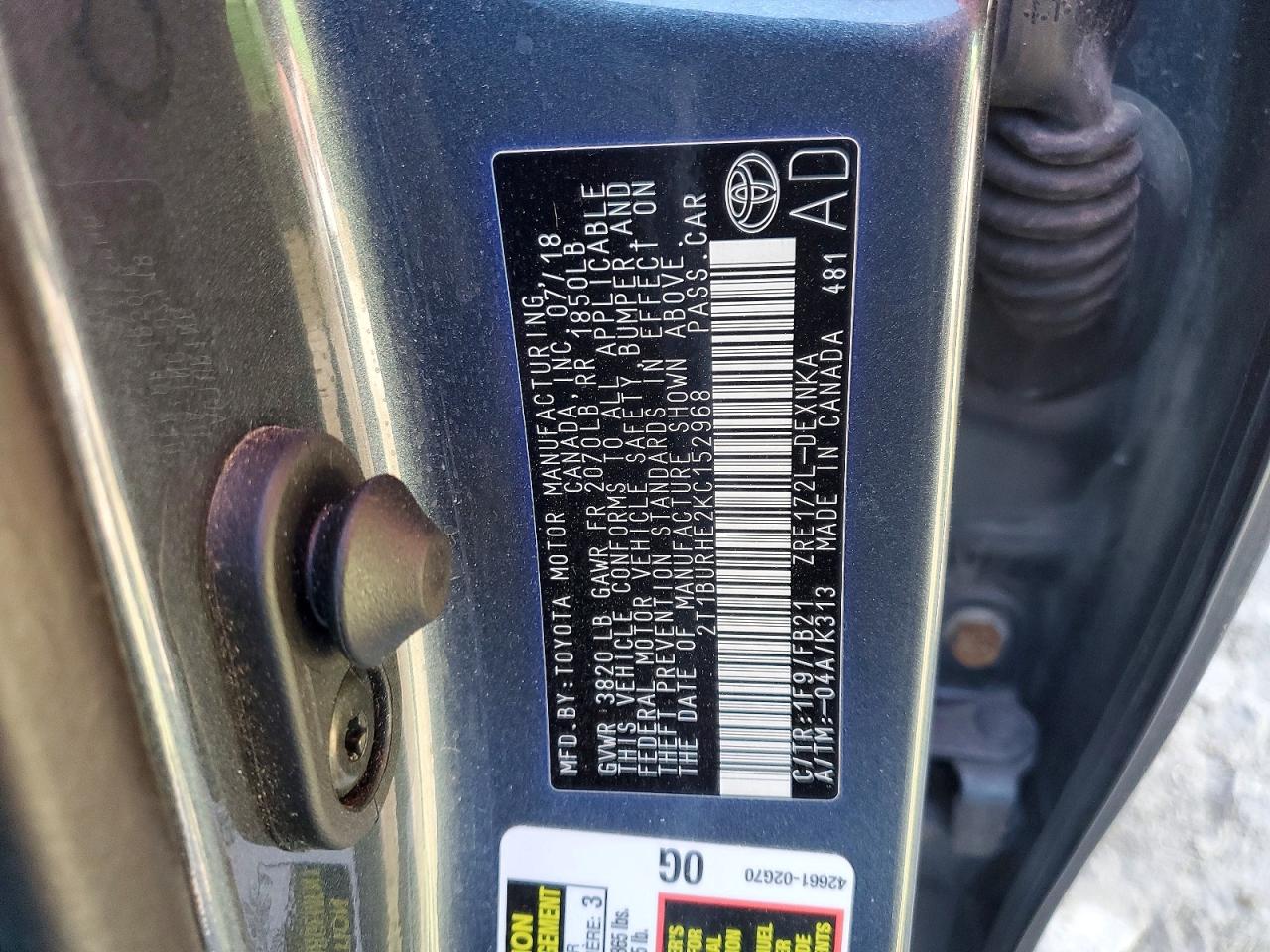 2019 TOYOTA COROLLA LE photo 34