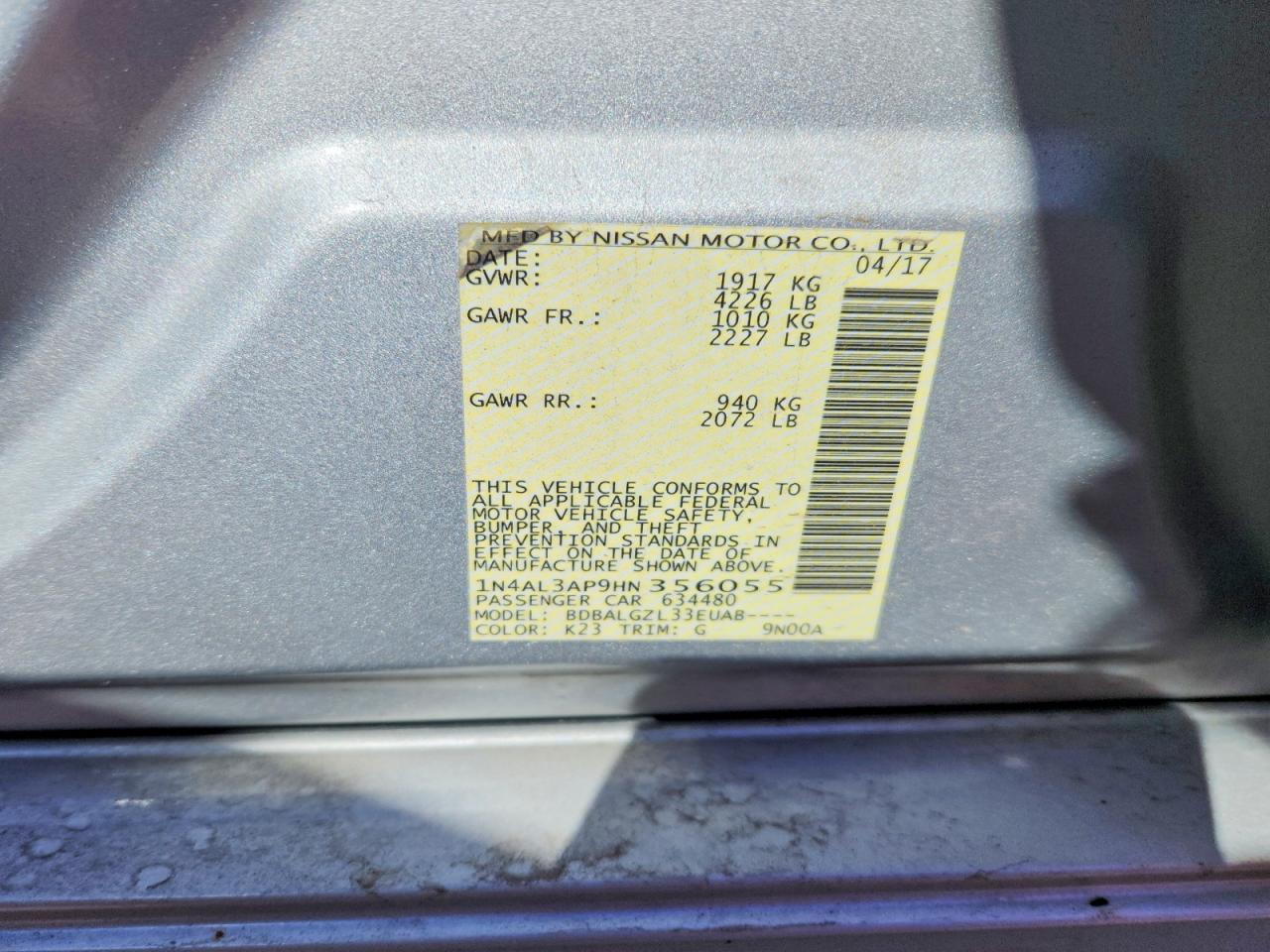 2017 NISSAN ALTIMA 2.5 S photo 23
