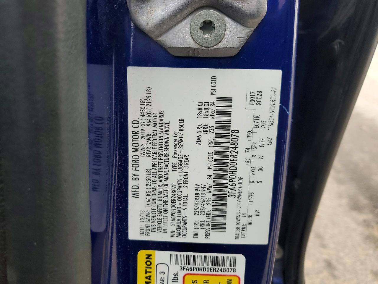 2014 FORD FUSION SE photo 23