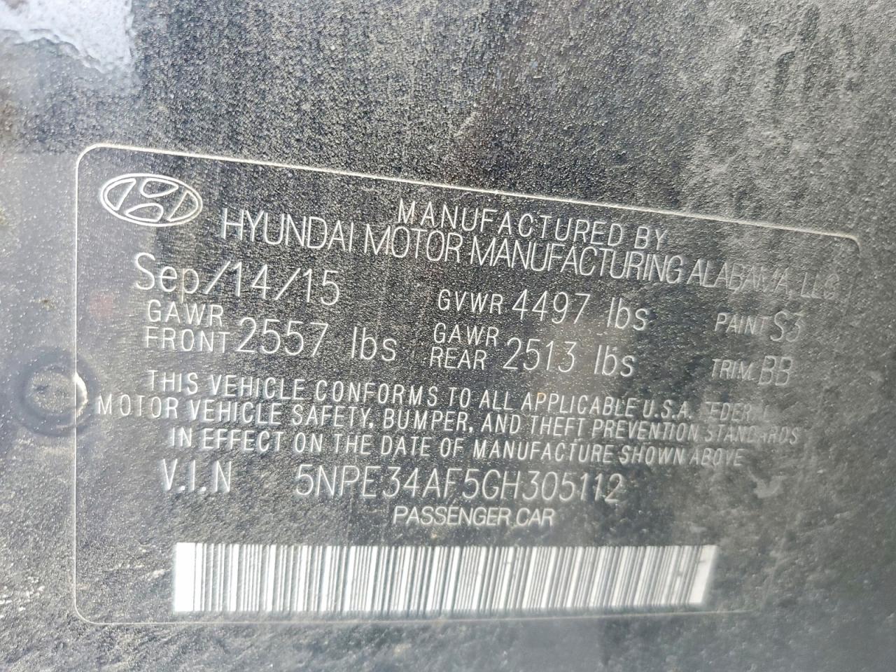 2016 HYUNDAI SONATA LIMITED photo 13