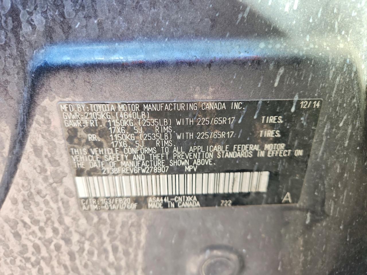 2015 TOYOTA RAV4 LE photo 12