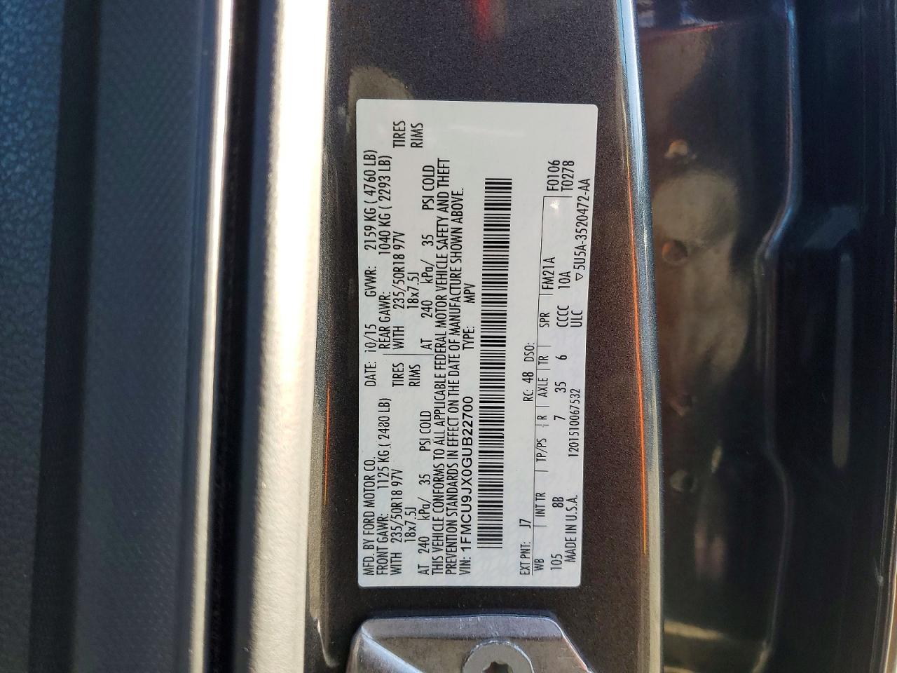 2016 FORD ESCAPE TITANIUM photo 37