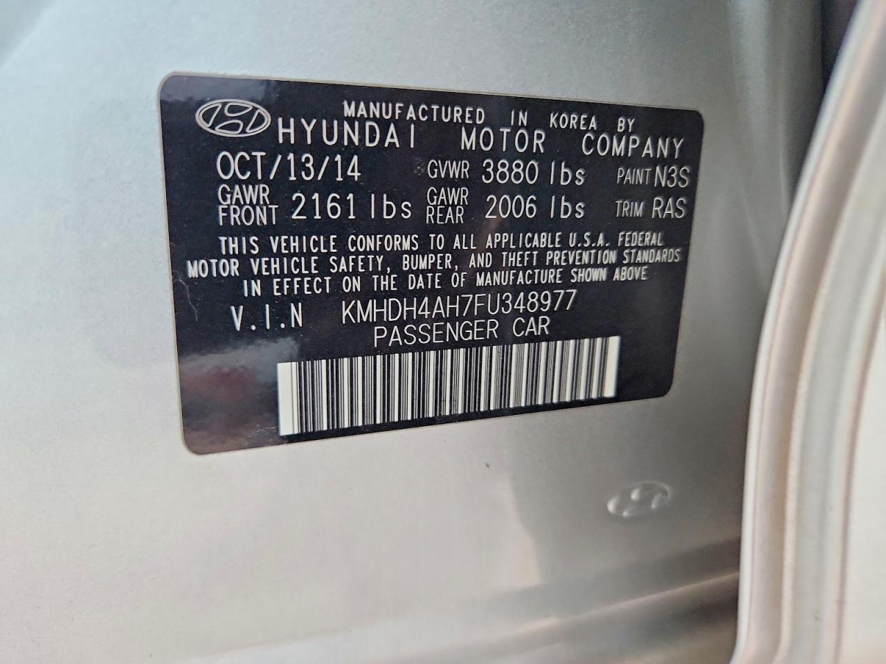 2015 HYUNDAI ELANTRA SPORT photo 12