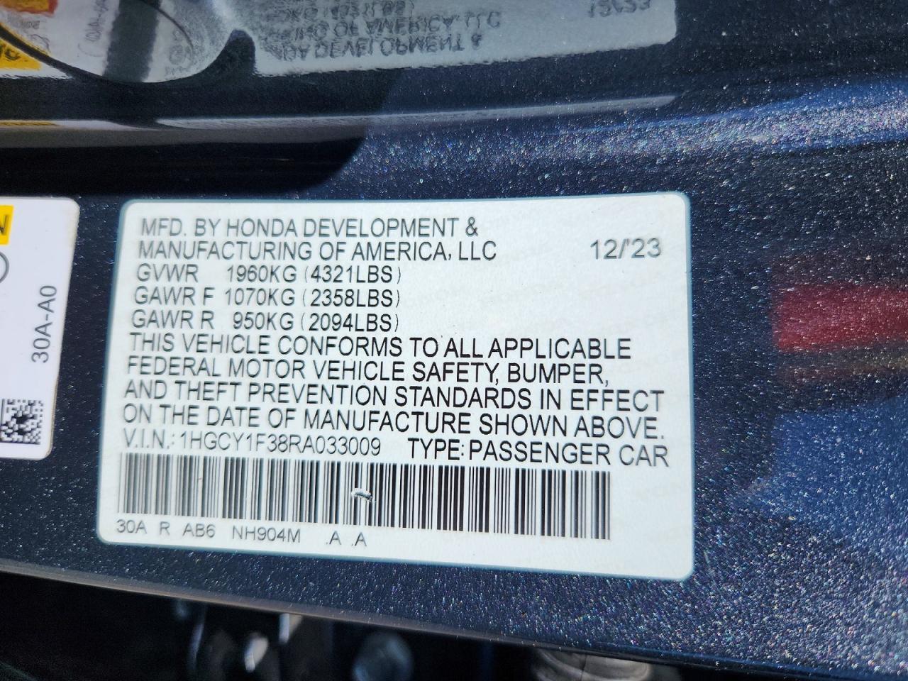 2024 HONDA ACCORD EX photo 37