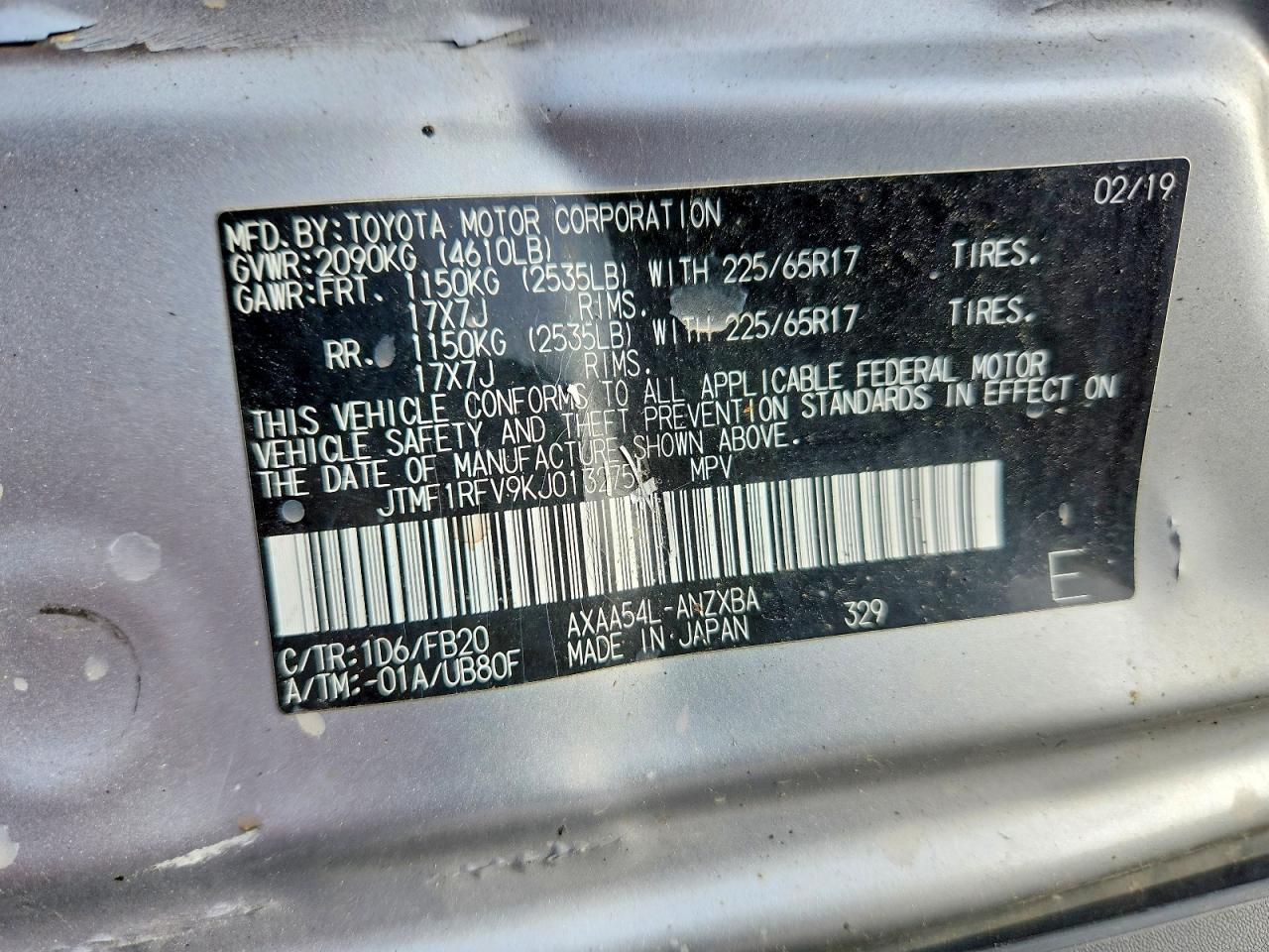 2019 TOYOTA RAV4 LE photo 14