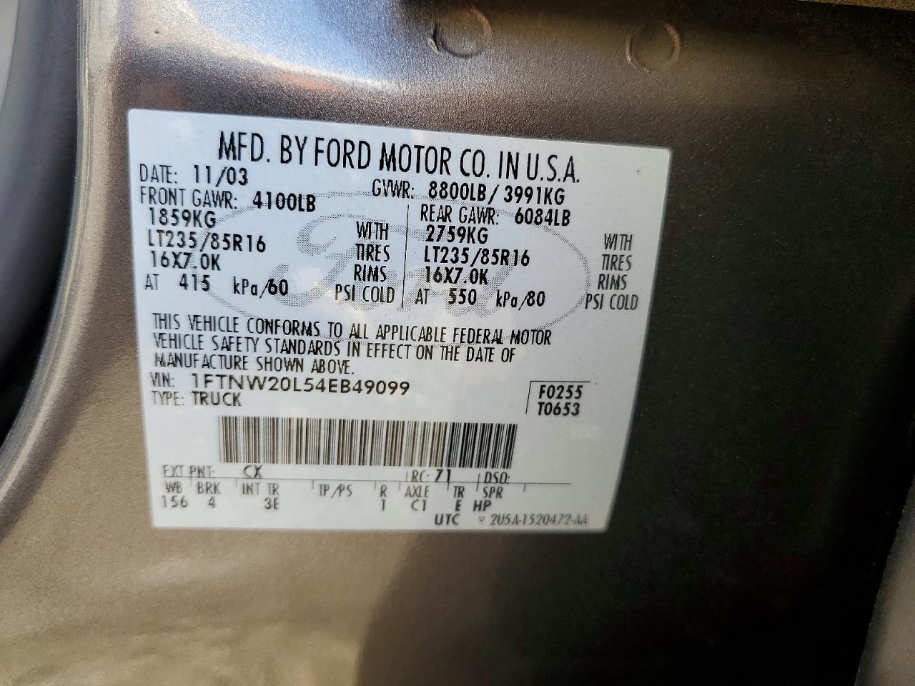 2004 FORD F250 SUPER DUTY photo 12