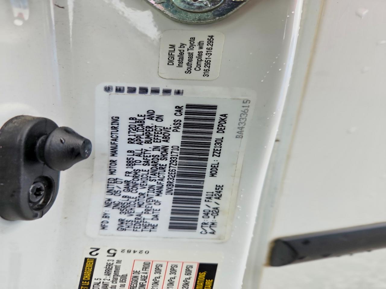 2007 TOYOTA COROLLA CE photo 25
