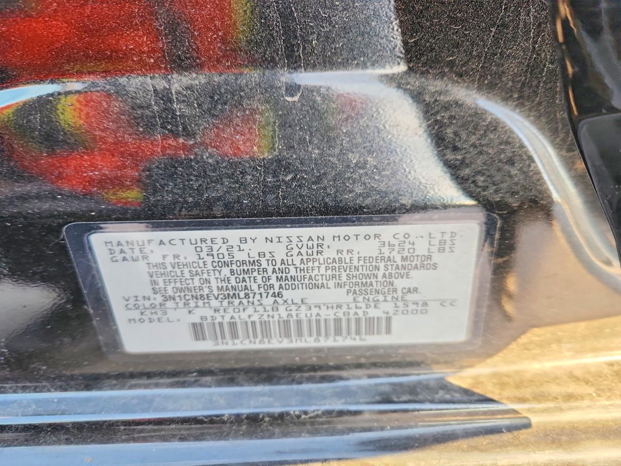 2021 NISSAN VERSA SV photo 12