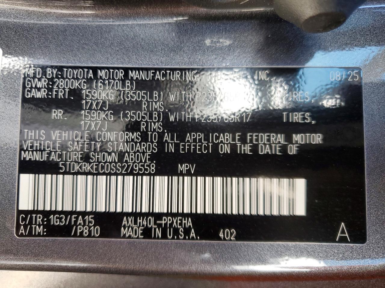 2025 TOYOTA SIENNA LE 8-PASSENGER photo 40