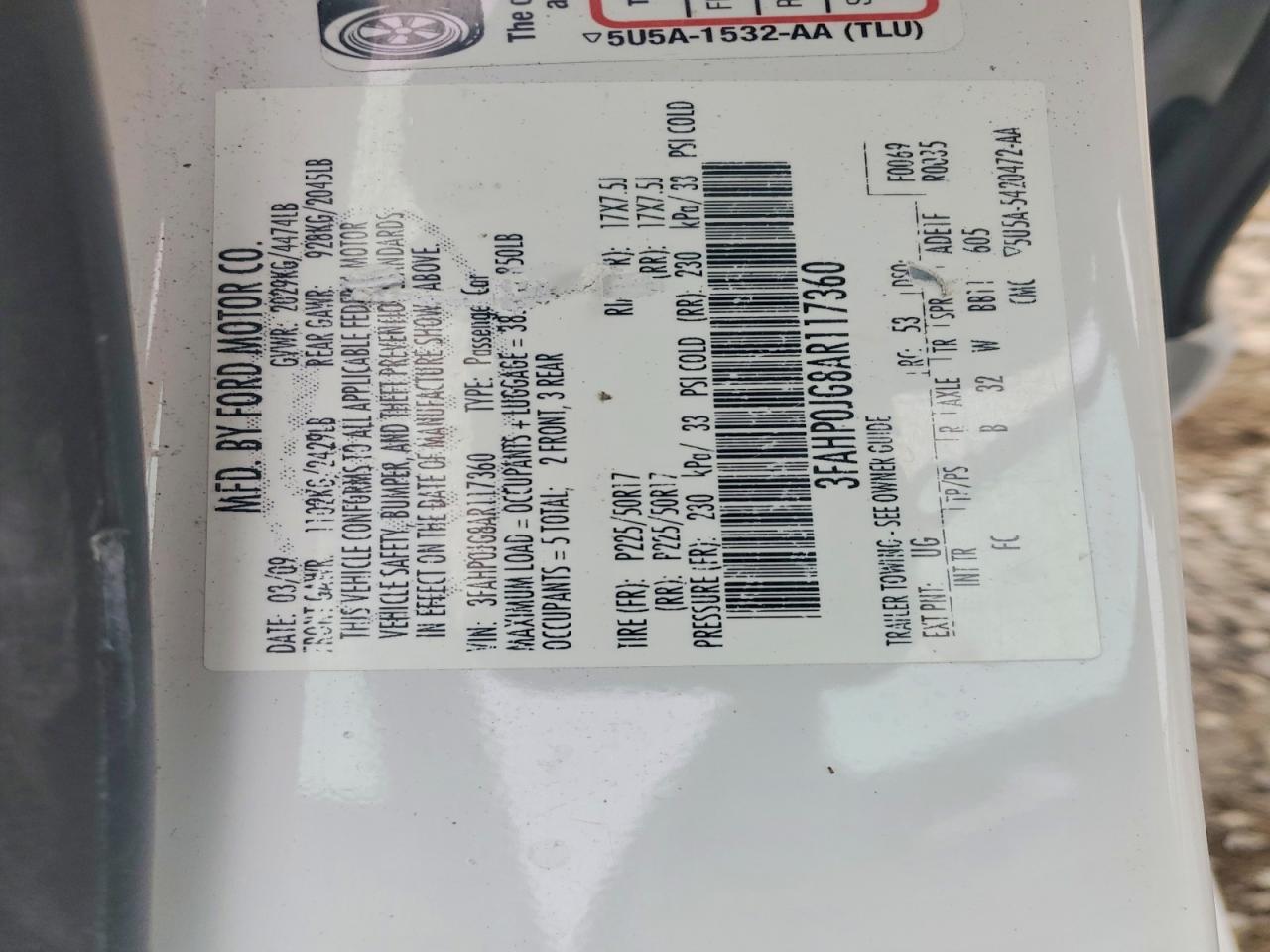 2010 FORD FUSION SEL photo 12