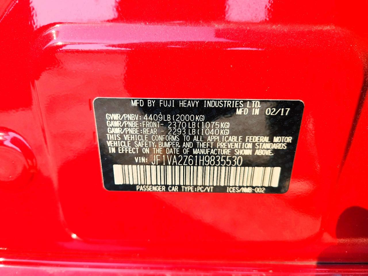 2017 SUBARU WRX STI LIMITED photo 12