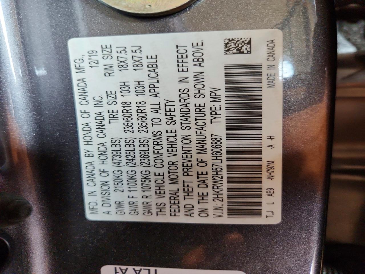 2020 HONDA CR-V EX photo 13