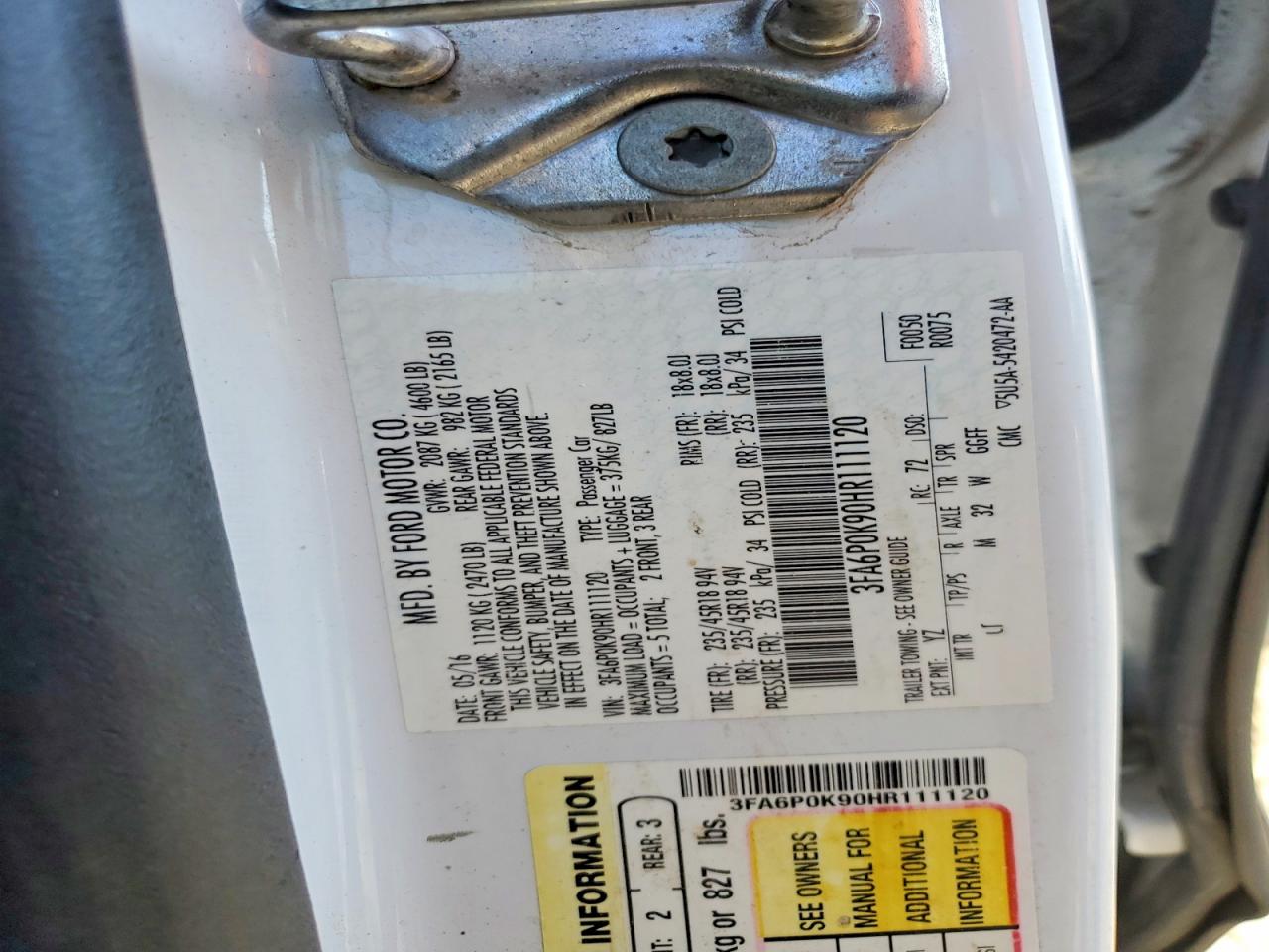 2017 FORD FUSION TITANIUM photo 23