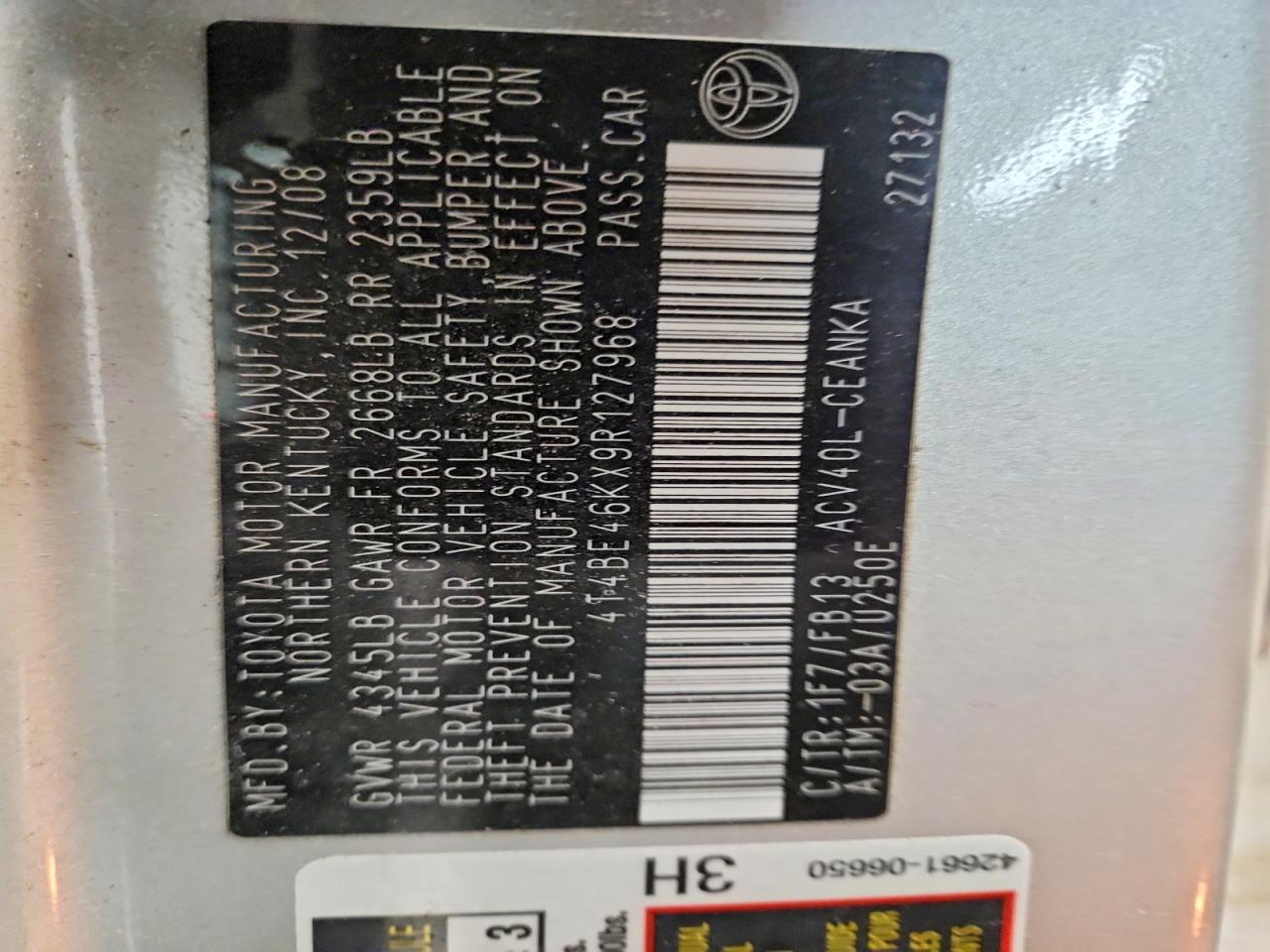 2009 TOYOTA CAMRY LE photo 23