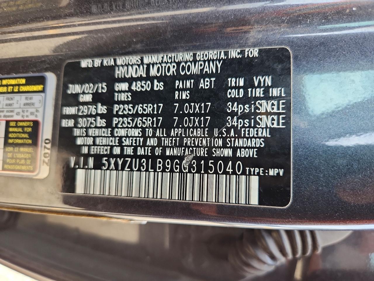 2016 HYUNDAI SANTA FE SPORT 2.4L photo 25