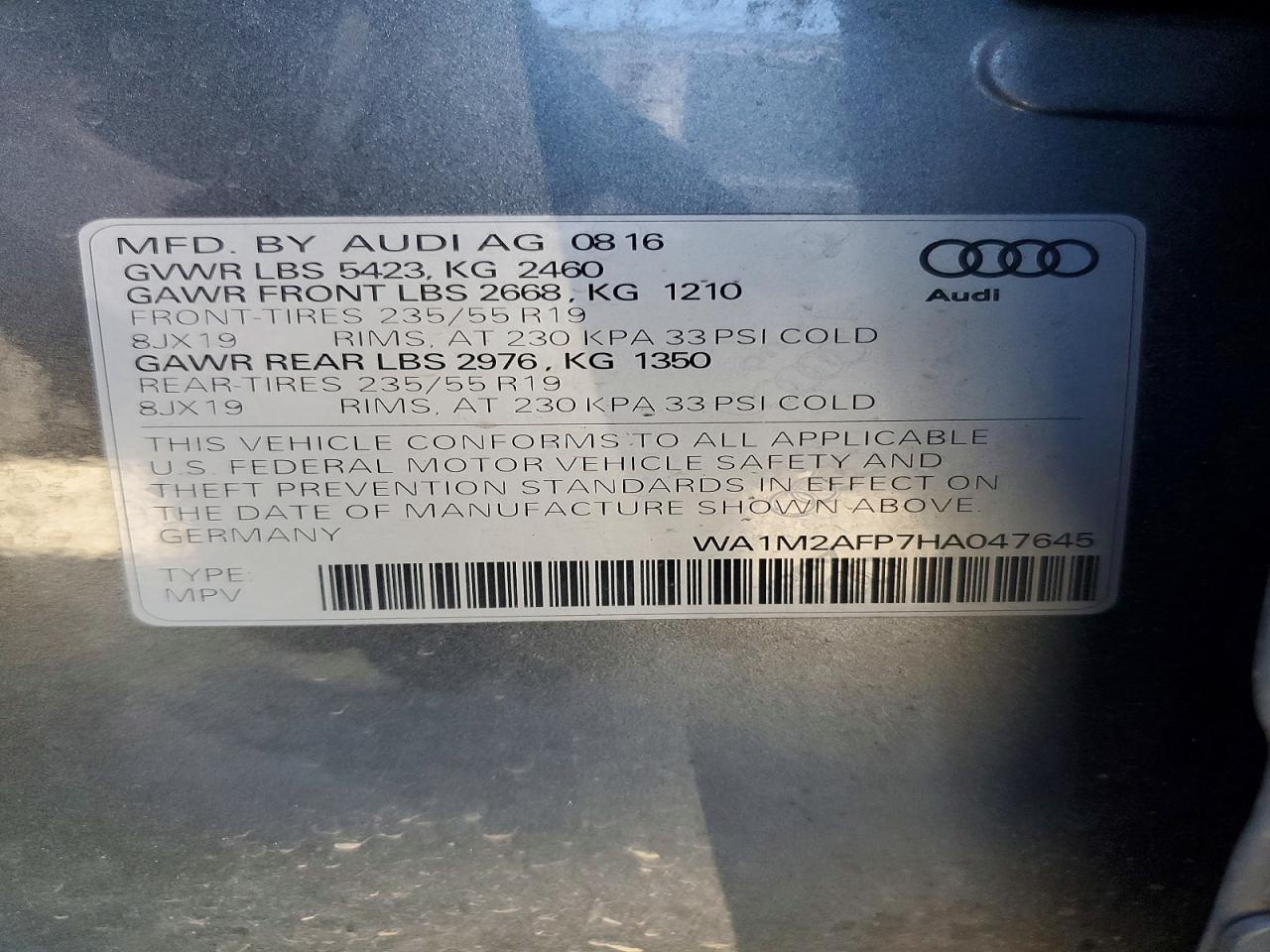 2017 AUDI Q5 PREMIUM PLUS photo 13