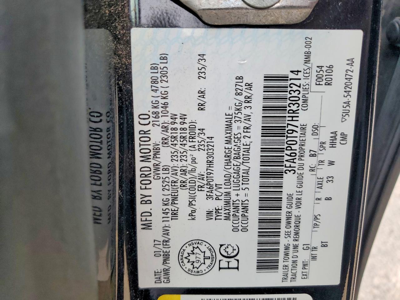 2017 FORD FUSION SE photo 23