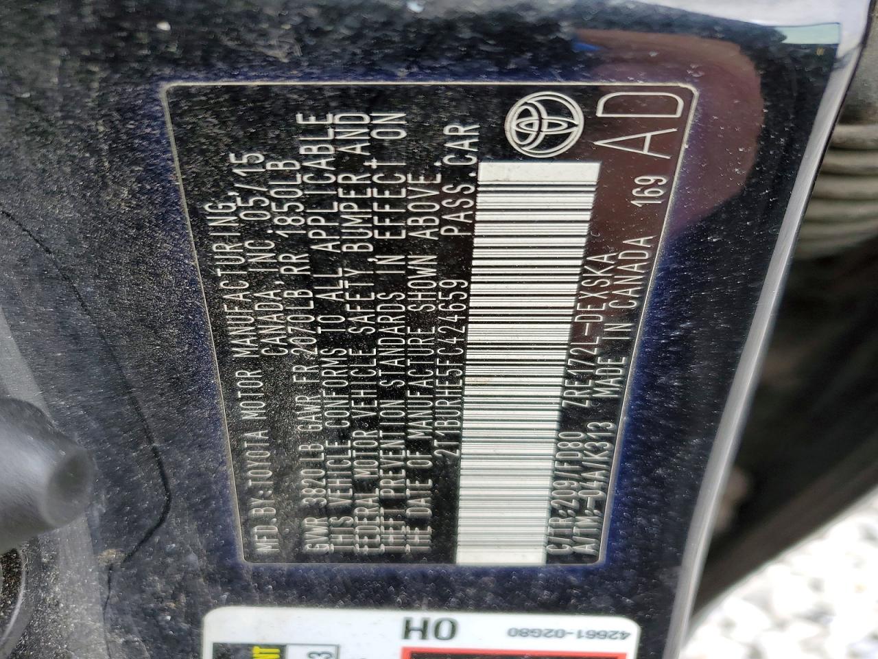 2015 TOYOTA COROLLA S PLUS photo 23
