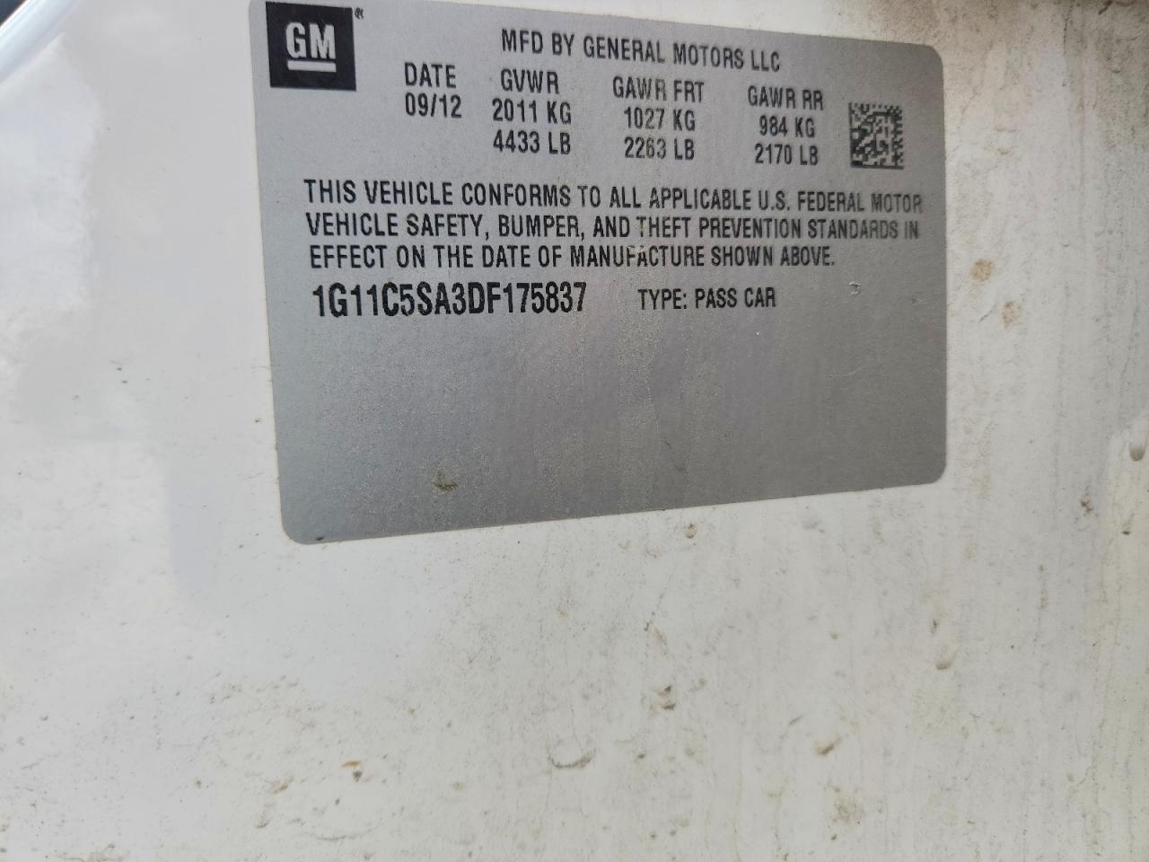 2013 CHEVROLET MALIBU 1LT photo 12