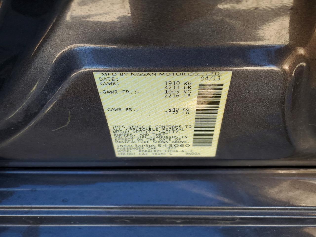 2013 NISSAN ALTIMA 2.5 photo 12