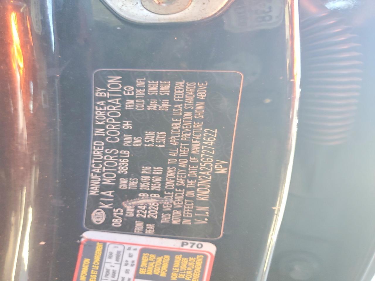 2016 KIA SOUL BASE photo 12