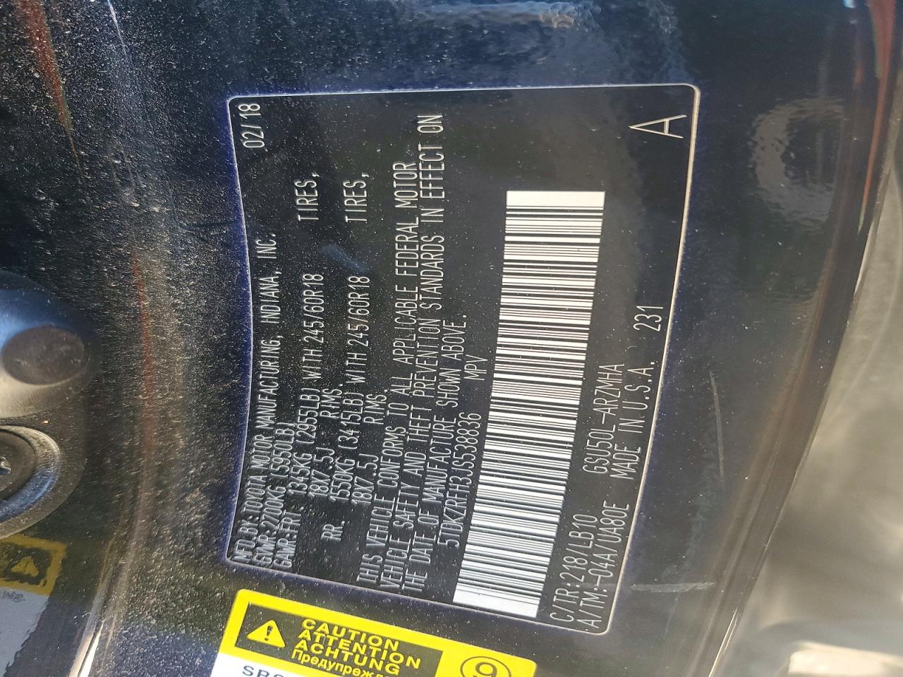 2018 TOYOTA HIGHLANDER XLE photo 23