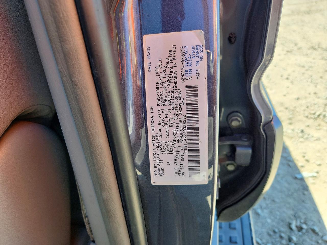 2003 TOYOTA 4RUNNER SR5 photo 14