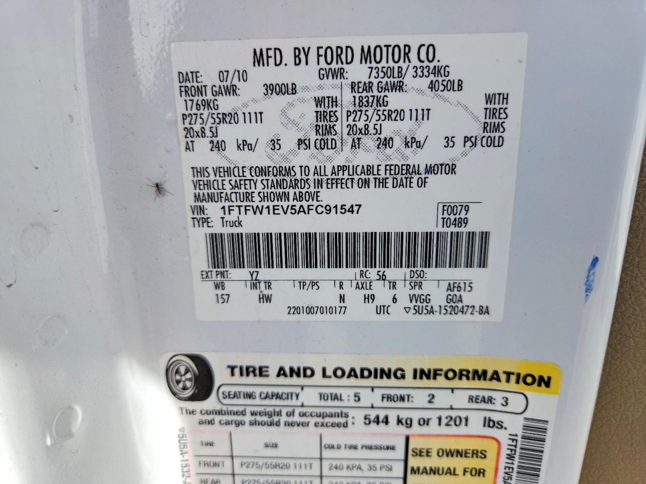 2010 FORD F150 SUPERCREW photo 23