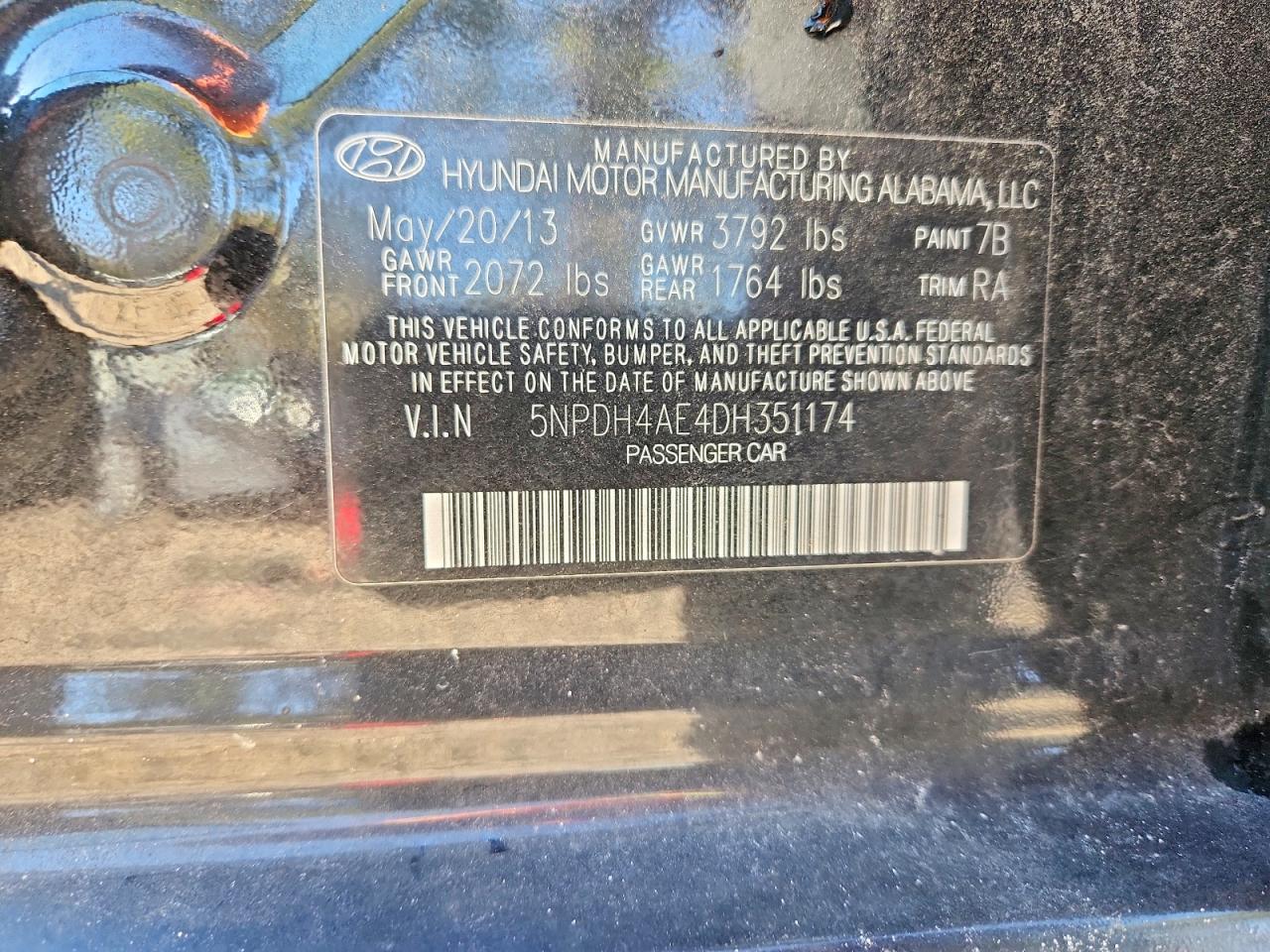 2013 HYUNDAI ELANTRA GLS photo 23