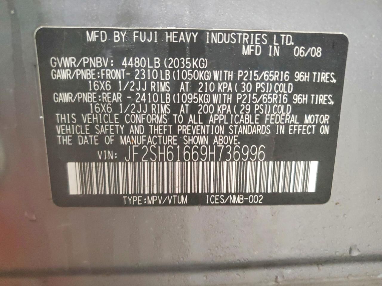 2009 SUBARU FORESTER 2.5X photo 12