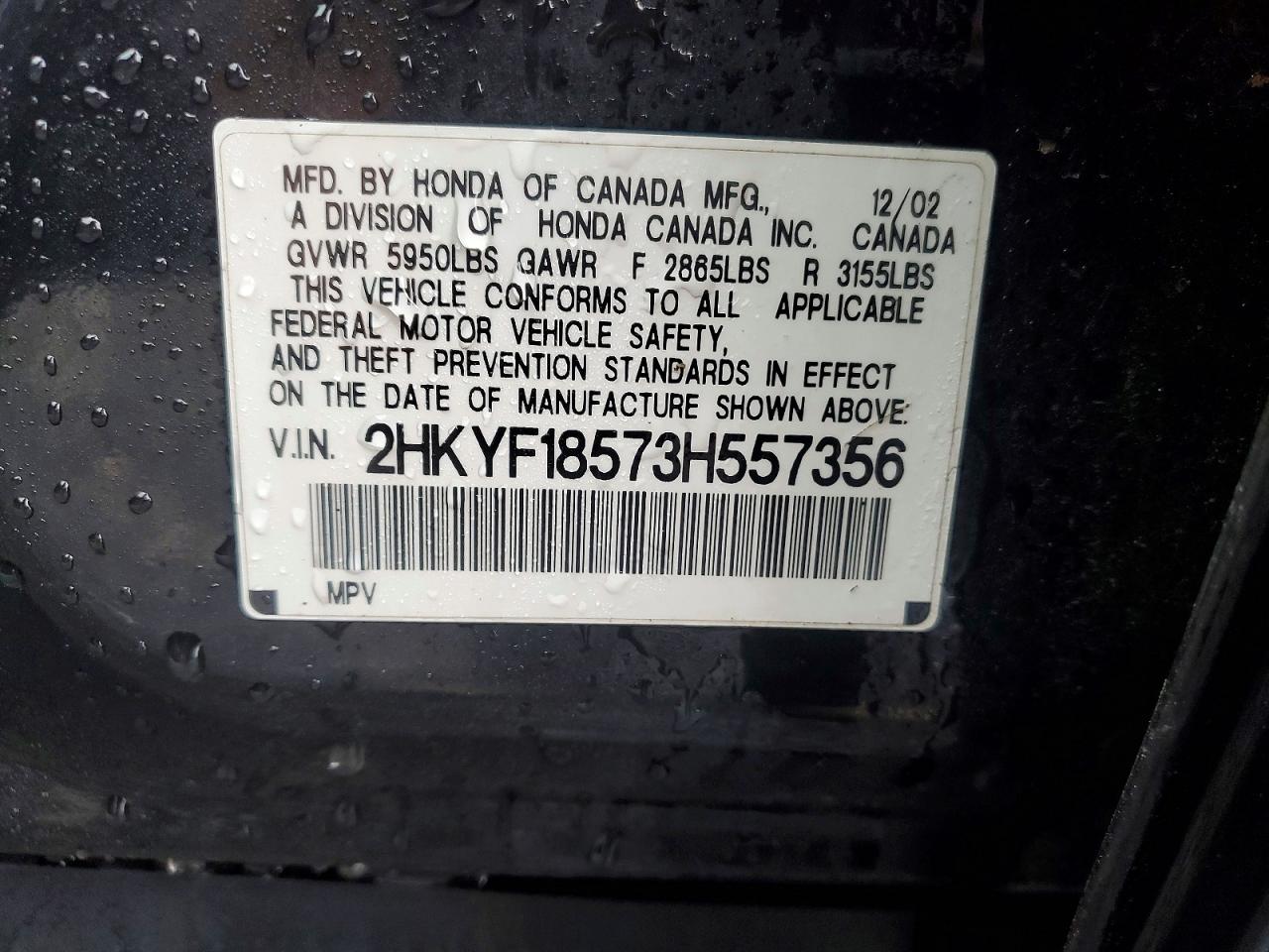 2003 HONDA PILOT EXL photo 25