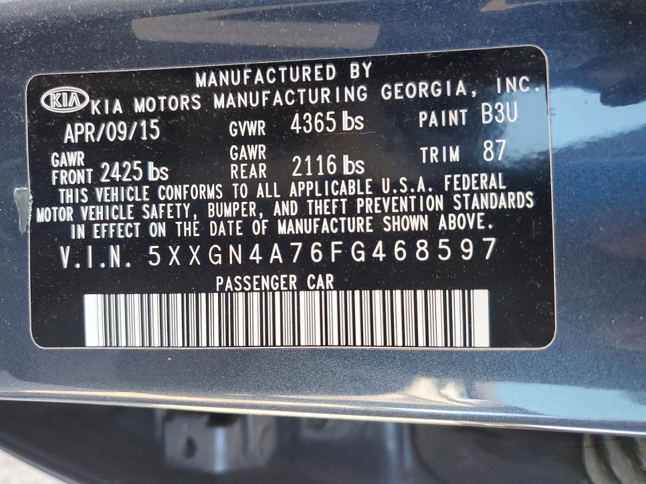 2015 KIA OPTIMA EX photo 12