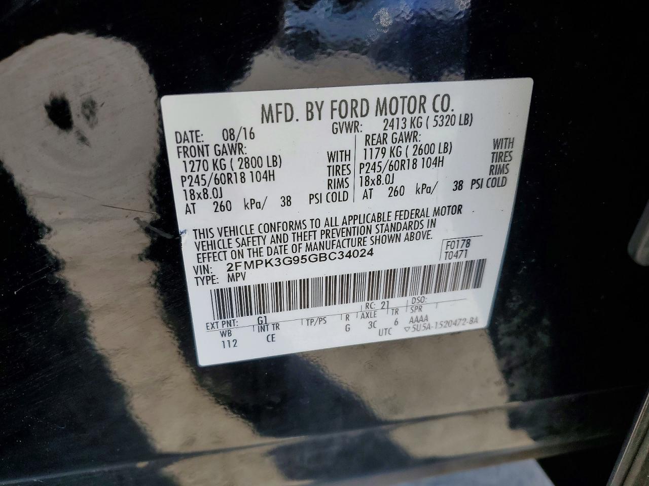 2016 FORD EDGE SE photo 40