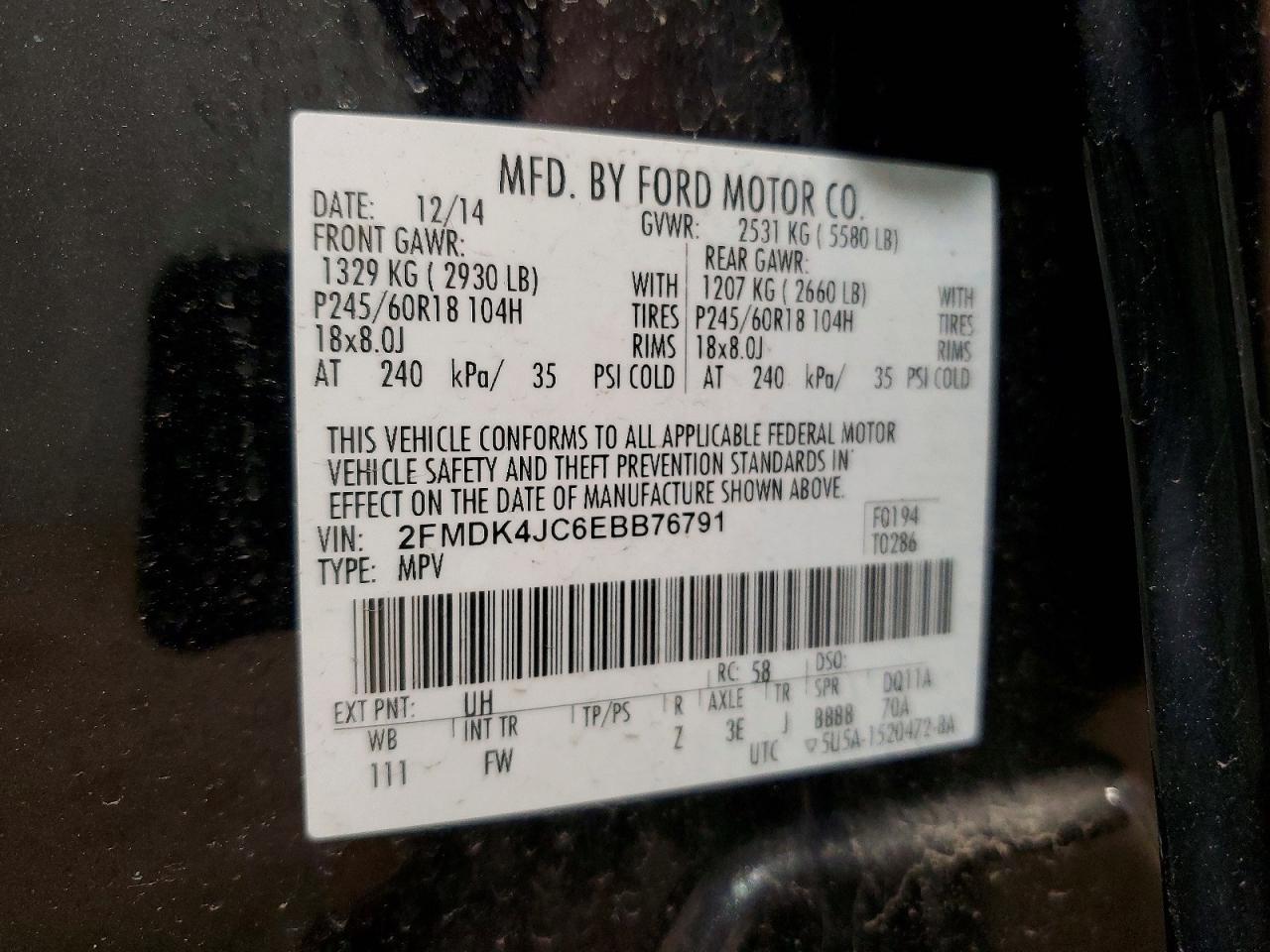 2014 FORD EDGE SEL photo 27