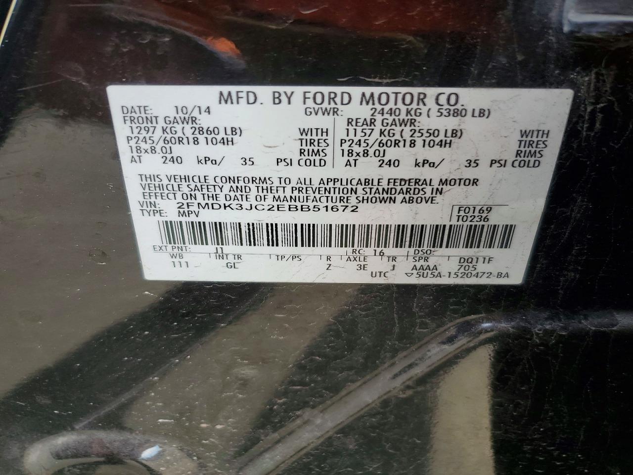 2014 FORD EDGE SEL photo 27