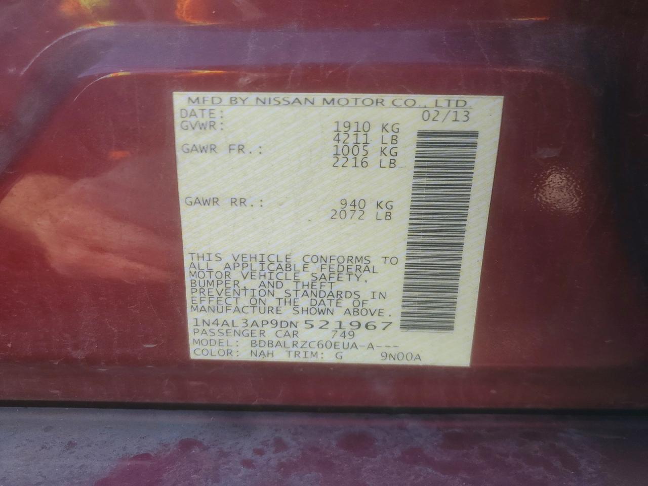 2013 NISSAN ALTIMA 2.5 photo 37