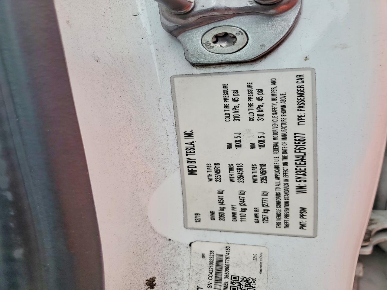 2020 TESLA MODEL 3 photo 25