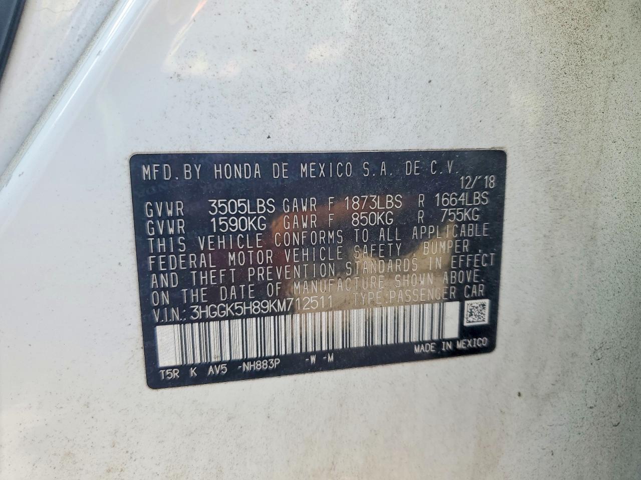 2019 HONDA FIT EX photo 25