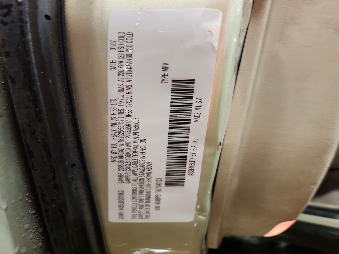 2007 SUBARU OUTBACK OUTBACK 2.5I photo 34
