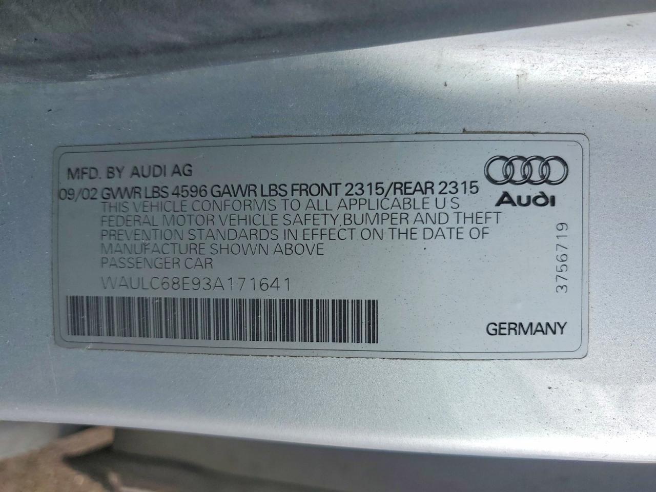 2003 AUDI A4 1.8T QUATTRO photo 12