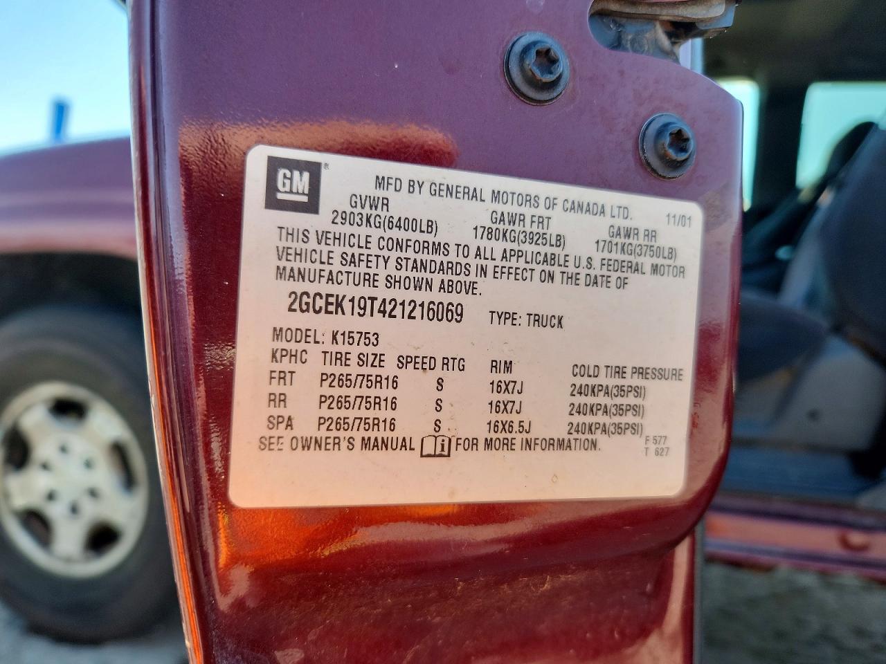 2002 CHEVROLET SILVERADO K1500 photo 12