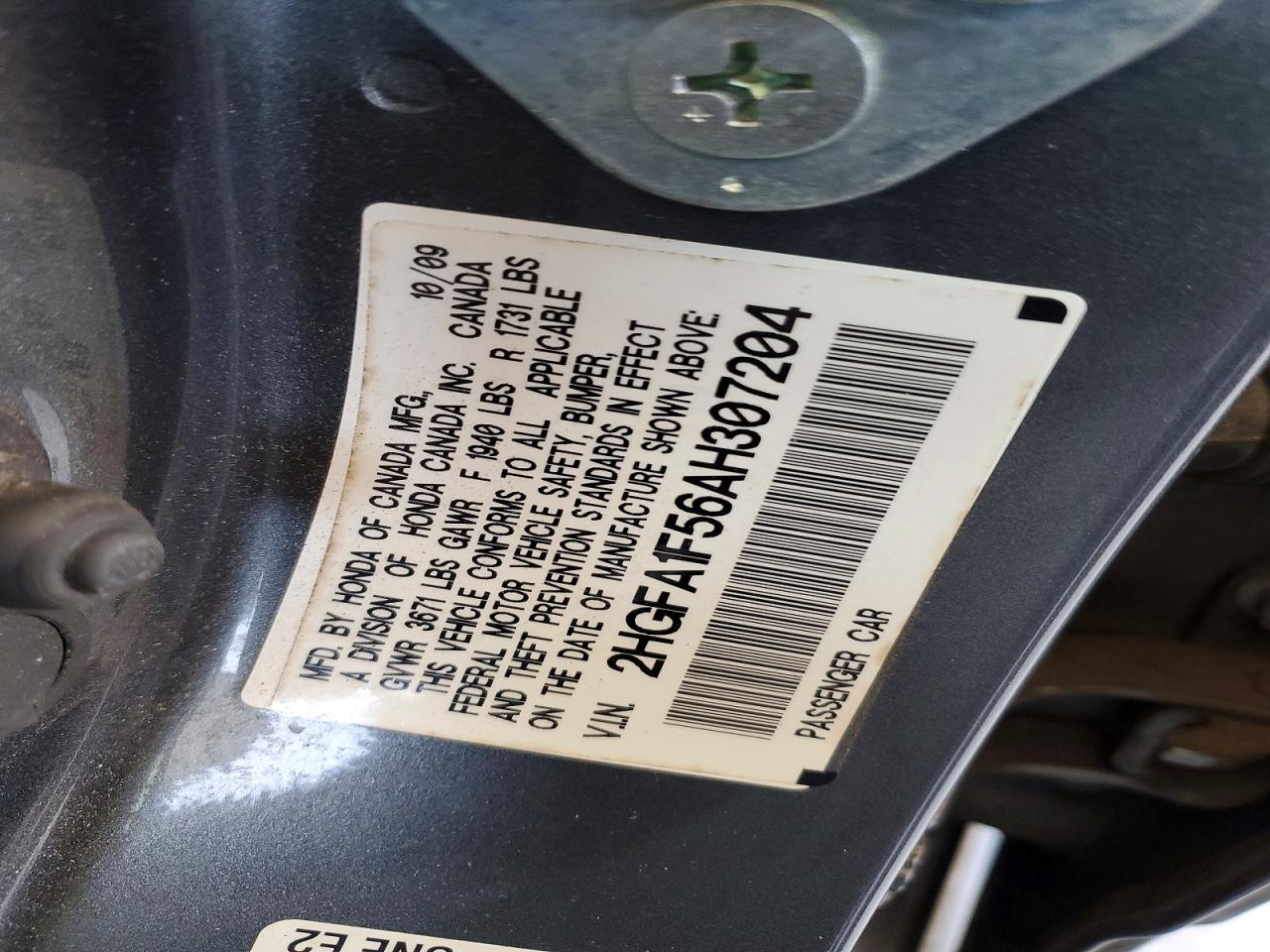 2010 HONDA CIVIC LX photo 34