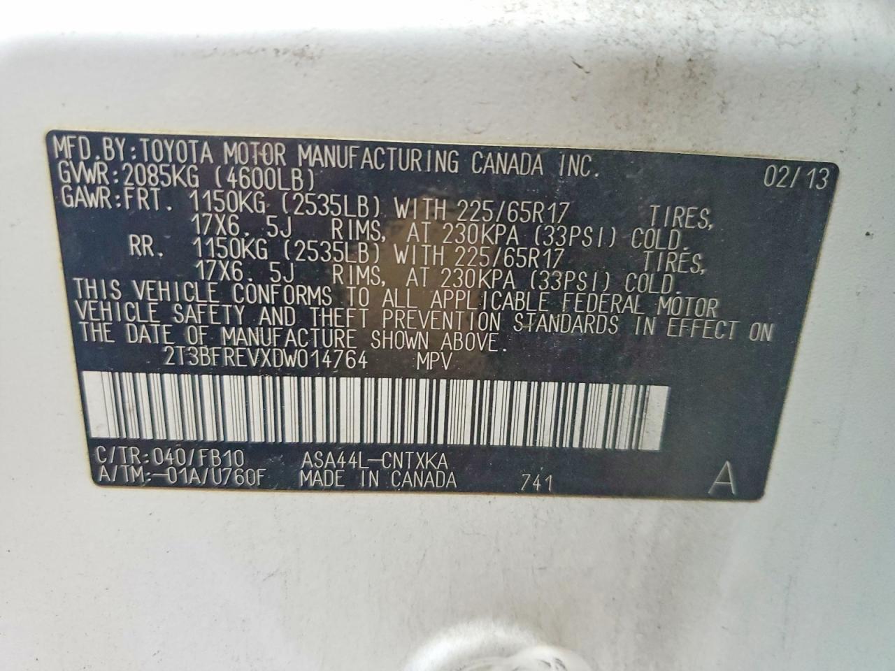 2013 TOYOTA RAV4 LE photo 25